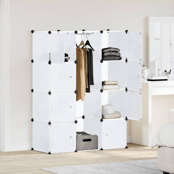 Modularer Schrank mit 9 Fächern 37x115x150 cm Weiß 