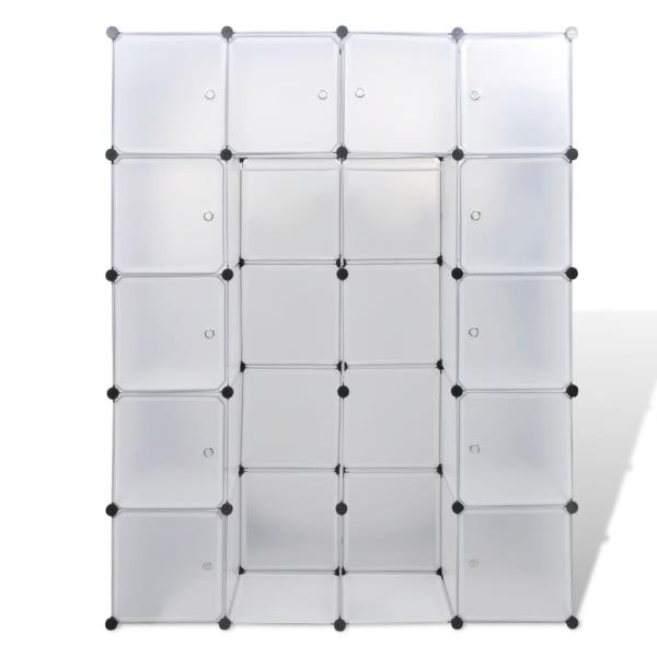 Modularer Schrank mit 14 Fächern Weiß 37x146x180,5 cm