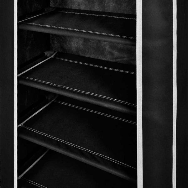 Schuhschrank Schuhregal Schuhablage 5 Schicht 58 x 28 x 106 cm Schwarz