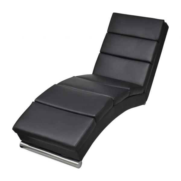 ARDEBO.de - Chaiselongue Schwarz Kunstleder