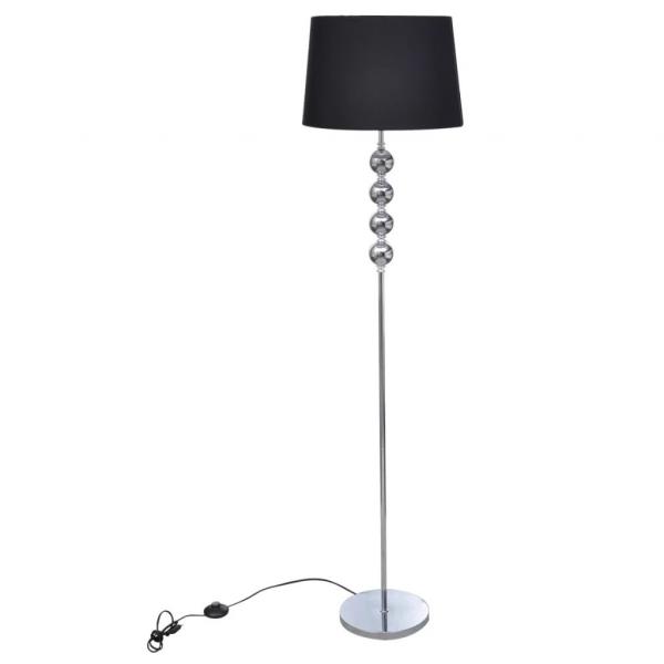 ARDEBO.de - Stehlampe mit 4-Kugel-Dekoelement Schwarz