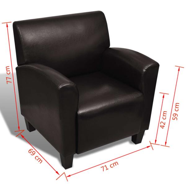 Sessel Dunkelbraun Kunstleder