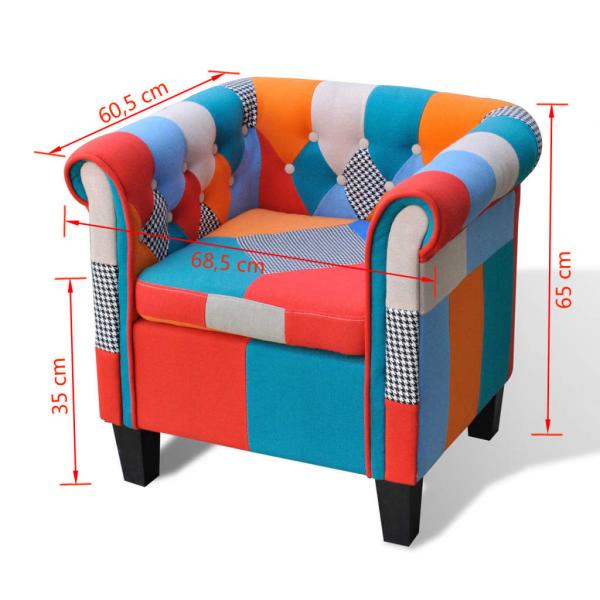 Sessel mit Patchwork-Design Stoff 