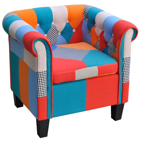 Sessel mit Patchwork-Design Stoff 