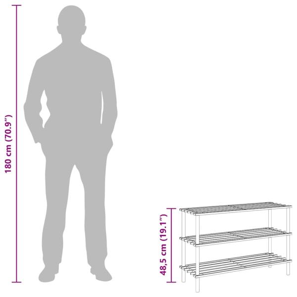 Schuhregale mit 3 Böden 2 Stk. Massivholz Tanne