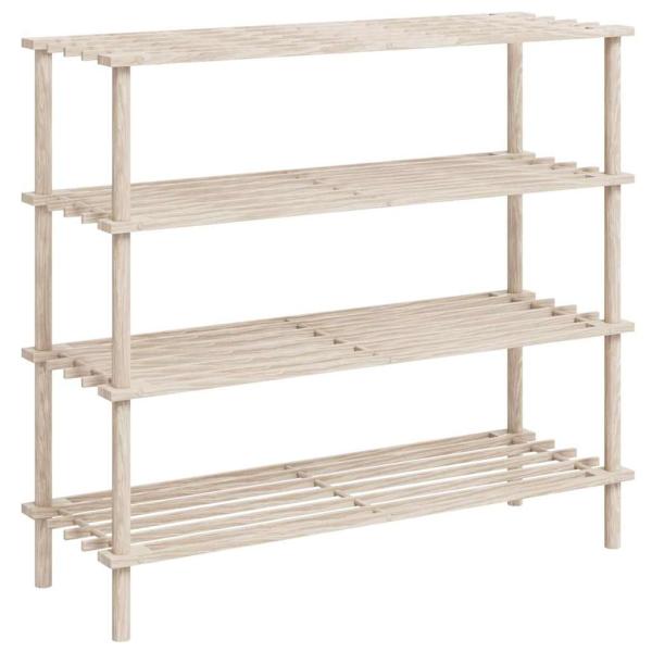 Schuhregale mit 4 Böden 2 Stk. Massivholz Tanne