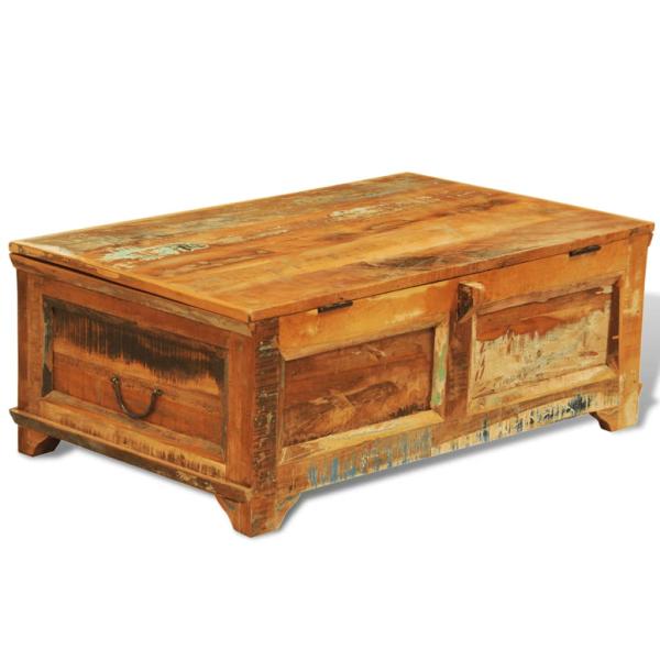 Couchtisch mit Stauraum Vintage Altholz 