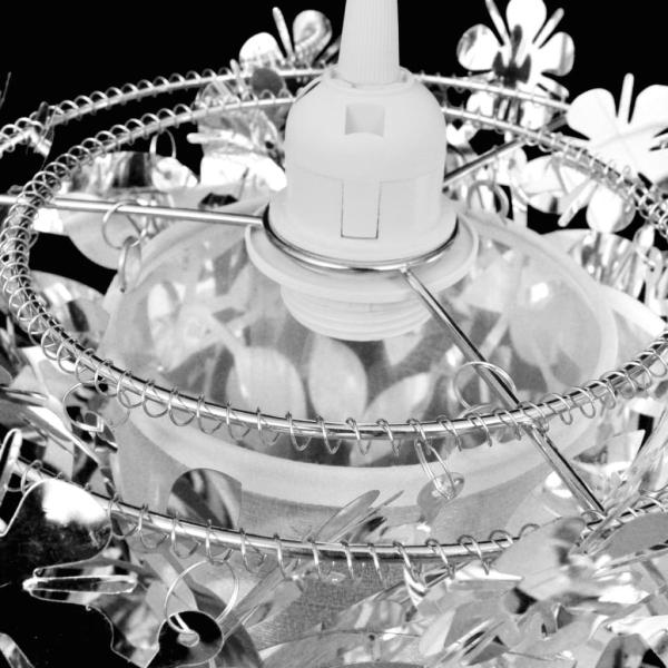 Blätter Pailletten Anhänger Kronlampe Silbern