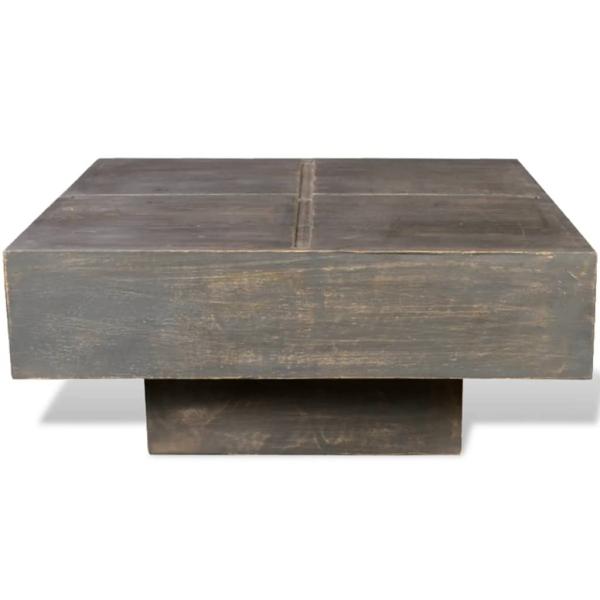 Couchtisch Dunkelbraun Quadratisch Massivholz Mango 