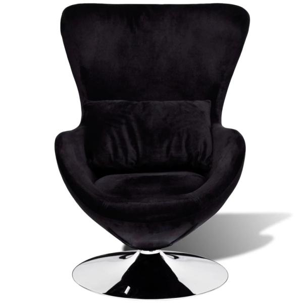 Sessel in Ei-Form Schwarz