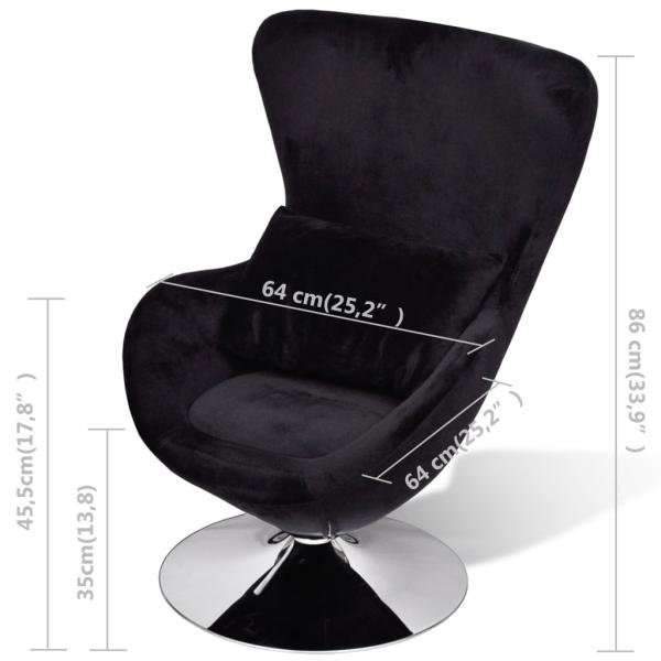 Sessel in Ei-Form Schwarz