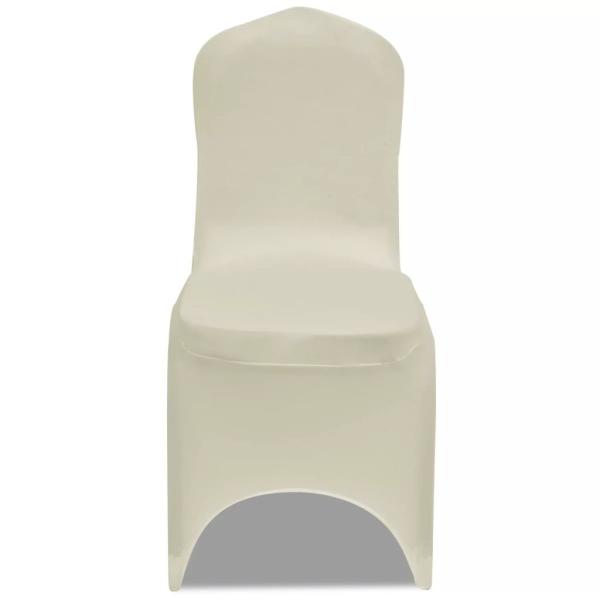 6 x Stuhlhusse Stretchhusse cremefarben