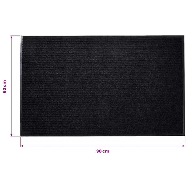 Schwarze PVC Türmatte 90 x 60 cm