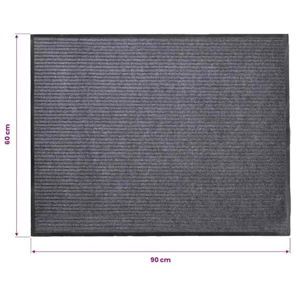 Graue PVC Türmatte 90 x 60 cm