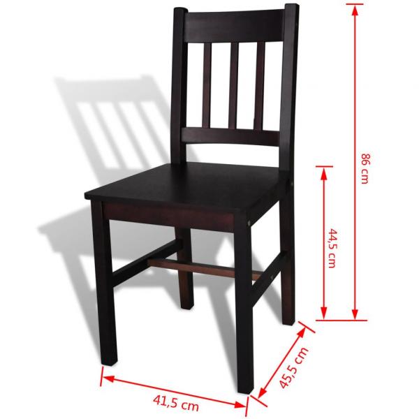 Esszimmerstühle 2 Stk. Dunkelbraun Kiefernholz