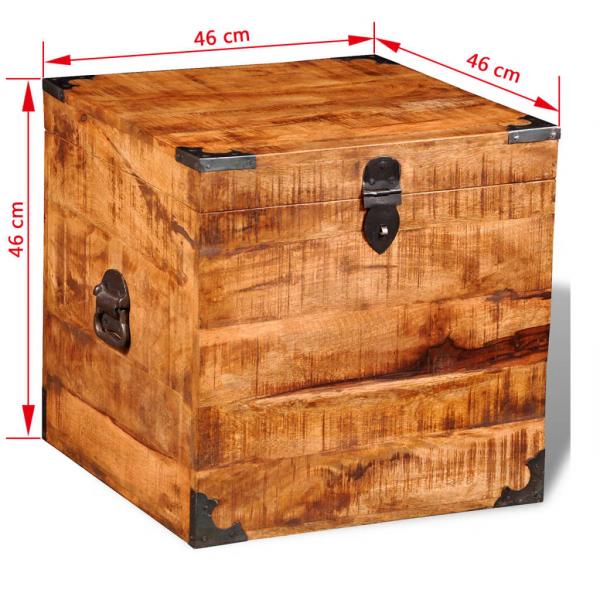Aufbewahrungstruhe Quadratisch Raues Mangoholz 