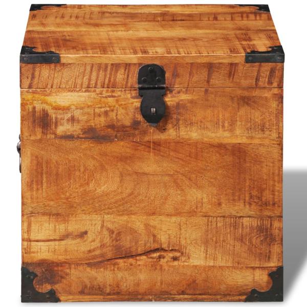Aufbewahrungstruhe Quadratisch Raues Mangoholz 