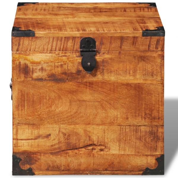 Aufbewahrungstruhe Quadratisch Raues Mangoholz 