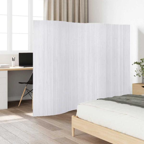 ARDEBO.de - Raumteiler Bambus Weiß 250×165 cm  