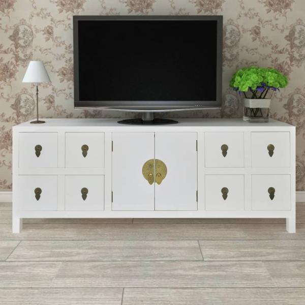 Holz-Sideboard Asiatisches Design 8 Schubladen 2 Türen