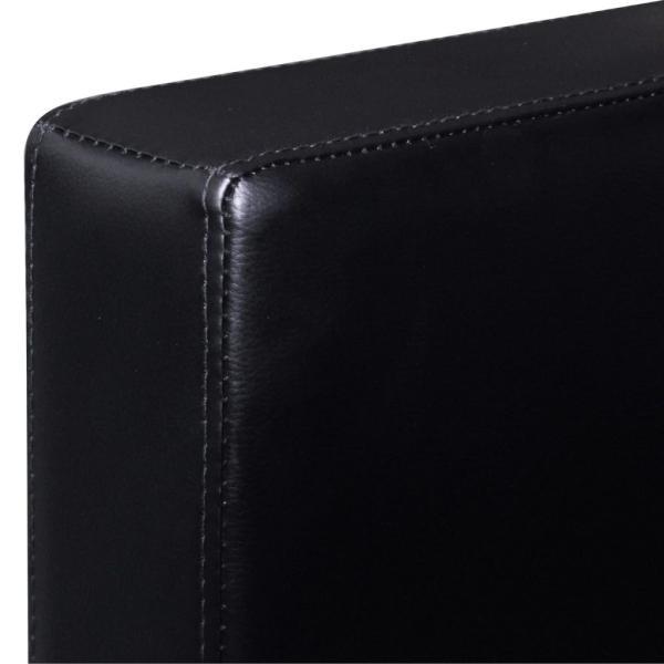 L-förmiges Sofa 3-Sitzer Kunstleder Schwarz   