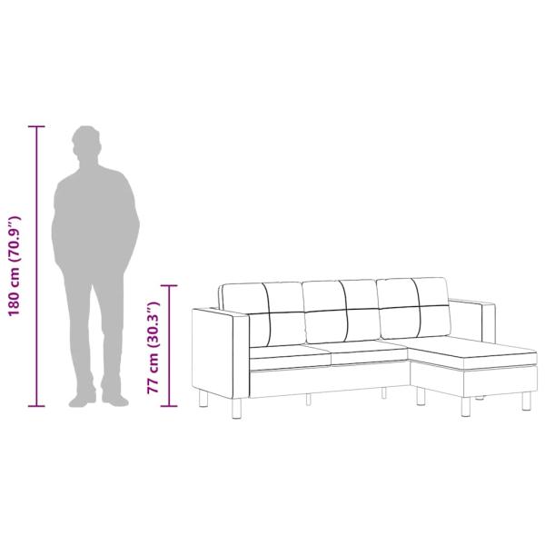 Modulsofa 3-Sitzer Kunstleder Weiß 