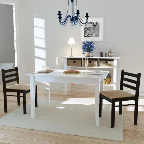 Esszimmerstühle 2 Stk. Braun Massivholz Gummibaum und Samt