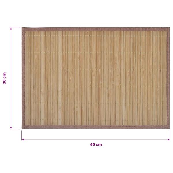 6 Bambus-Platzdeckchen 30 x 45 cm Braun