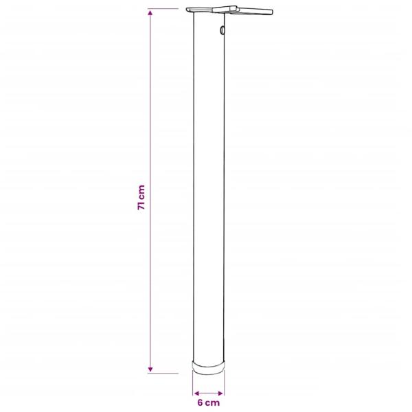 4x höhenverstellbares Tischbein Nickel gebürstet 710 mm