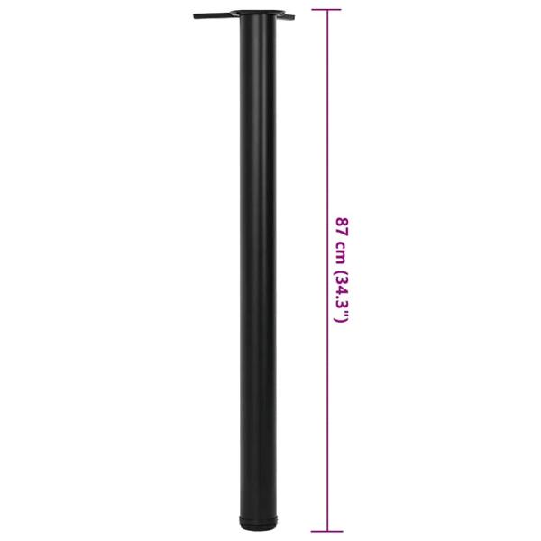 4 höhenverstellbare Tischbeine Schwarz 870 mm