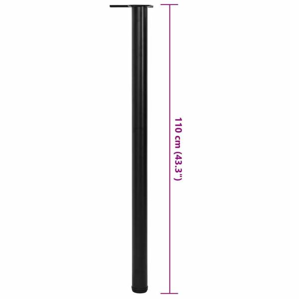 4 höhenverstellbare Tischbeine Schwarz 1100 mm