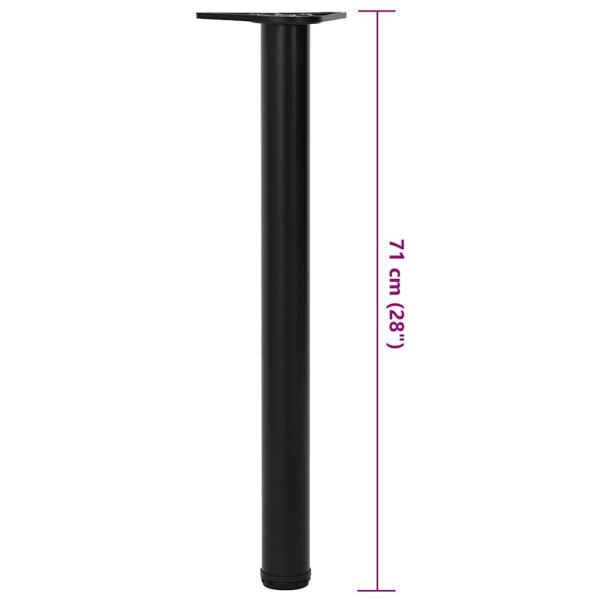 4x höhenverstellbares Tischbein Schwarz 710 mm