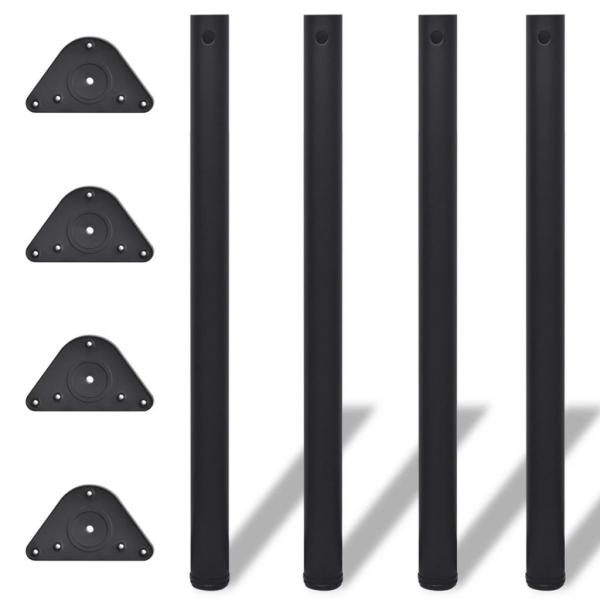 ARDEBO.de - 4 höhenverstellbare Tischbeine Schwarz 870 mm