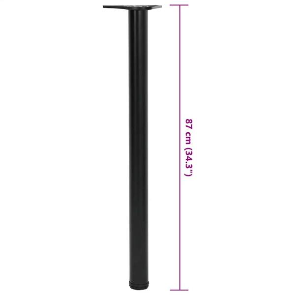 4 höhenverstellbare Tischbeine Schwarz 870 mm