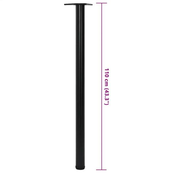4x höhenverstellbares Tischbein Schwarz 1100 mm