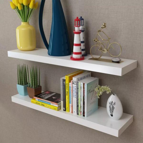 ARDEBO.de - Wandregale 2 Stk. MDF Weiß 