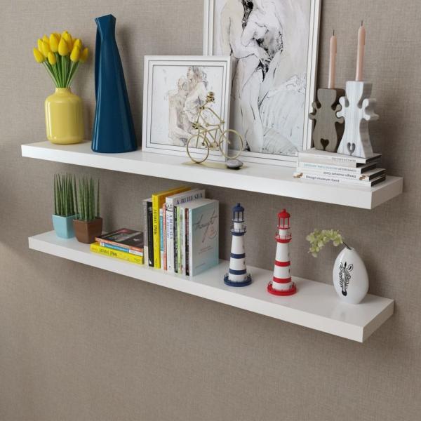 ARDEBO.de - Wandregale 2 Stk. MDF Weiß 