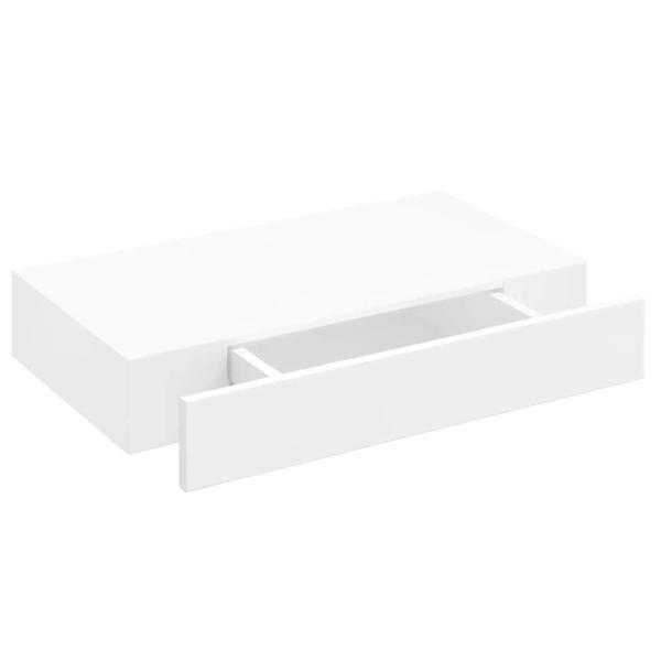 Wandregal mit Schublade MDF Weiß