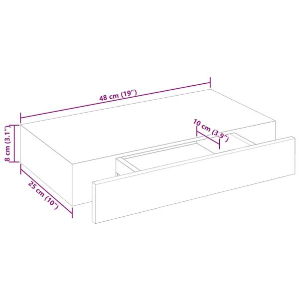 Wandregal mit Schublade MDF Weiß