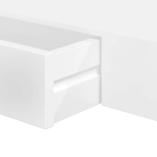 Wandregal mit Schublade MDF Weiß