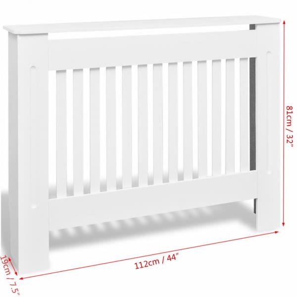 MDF Heizkörper-Abdeckung Heizkörperverkleidung 112 cm, weiß