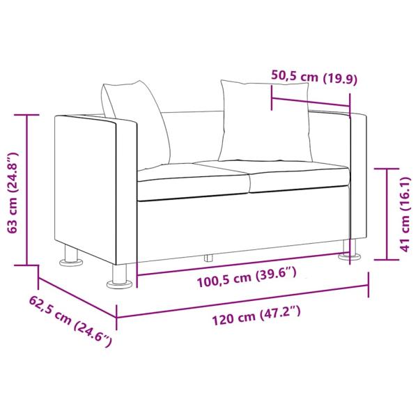 2-Sitzer-Sofa Kunstleder Schwarz 
