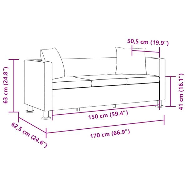 3-Sitzer-Sofa Kunstleder Weiß