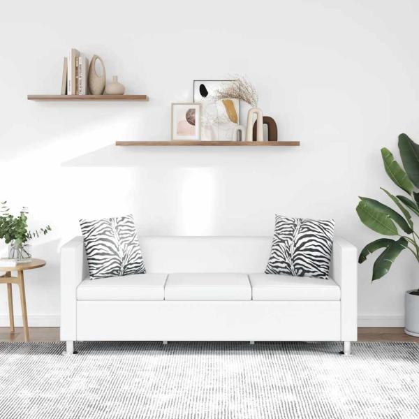 3-Sitzer-Sofa Kunstleder Weiß