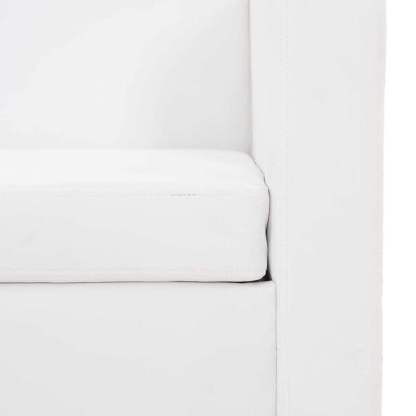 2-Sitzer-Sofa Kunstleder Weiß