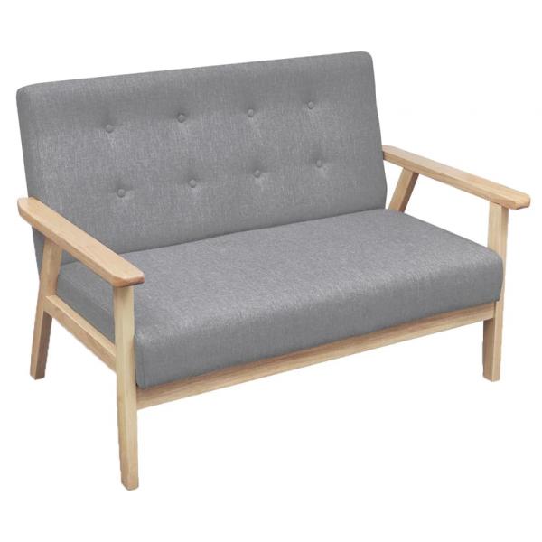 ARDEBO.de - 2-Sitzer-Sofa Stoff Hellgrau