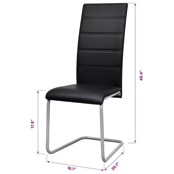 Freischwinger 2 Stk. Schwarz Kunstleder
