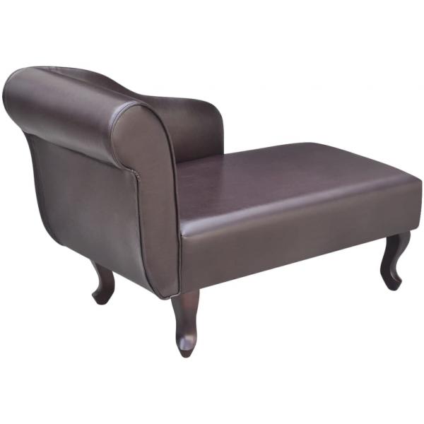 Chaiselongue Braun Kunstleder 