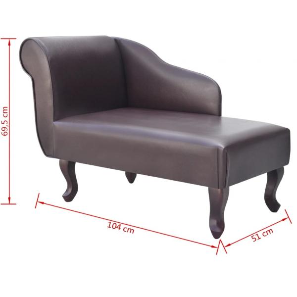 Chaiselongue Braun Kunstleder 