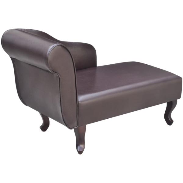 Chaiselongue Braun Kunstleder 